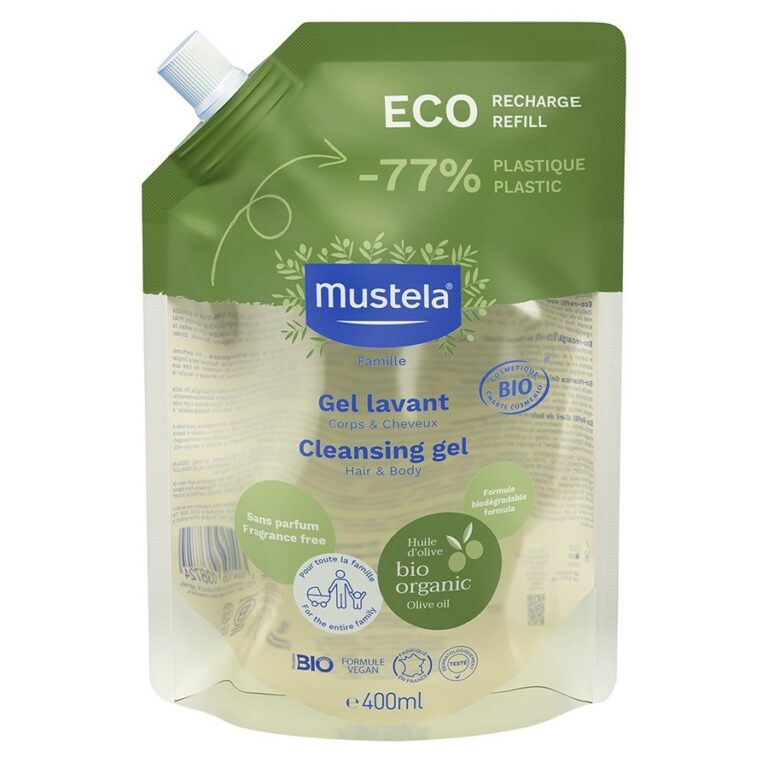 Mustela Eco Refill Organic Cleansing Gel from birth 400ml (13.53fl oz) - FrenchBeautyHub