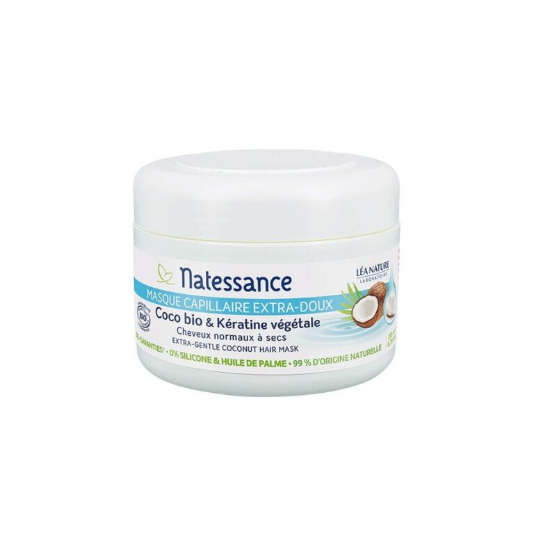 Natessance Extra - gentle hair mask Organic coconut & plant keratin 200ml (6.76fl oz) - FrenchBeautyHub
