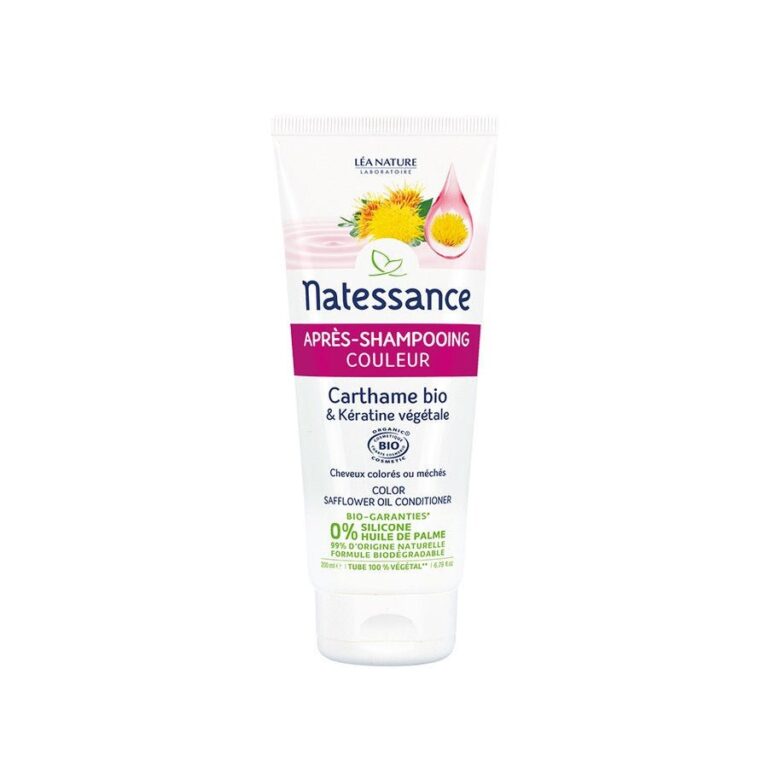 Natessance Organic Safflower & Plant Keratin Conditioner for Colored Hair 200ml (6.76 fl oz) - FrenchBeautyHub