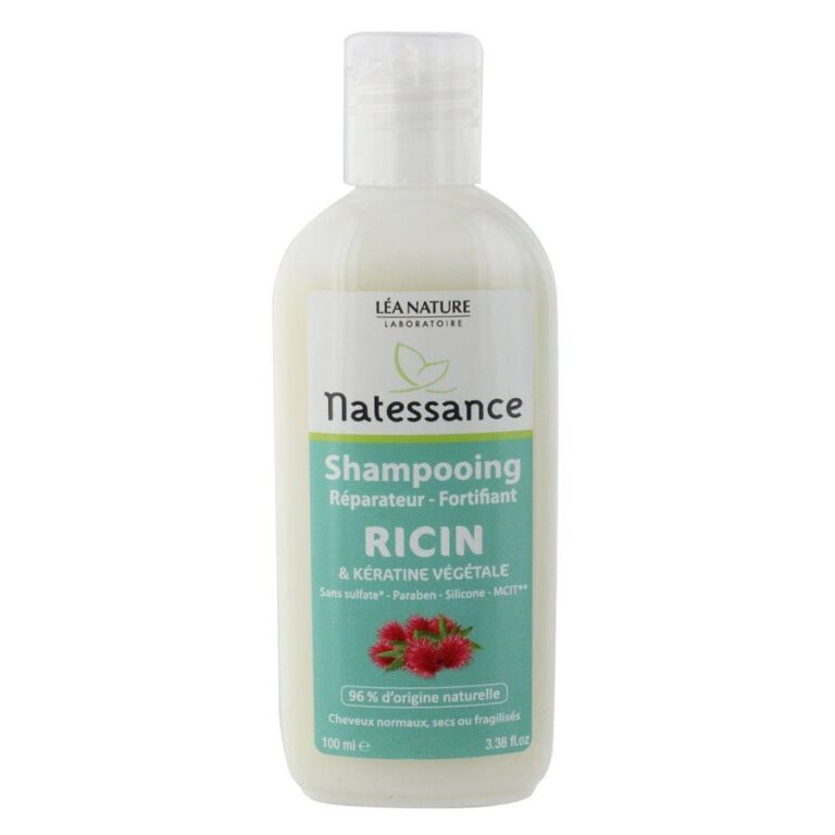 Natessance Repairing and Fortifying Shampoo with Castor Oil for Normal to Dry Hair 100ml (3.38fl oz) - FrenchBeautyHub