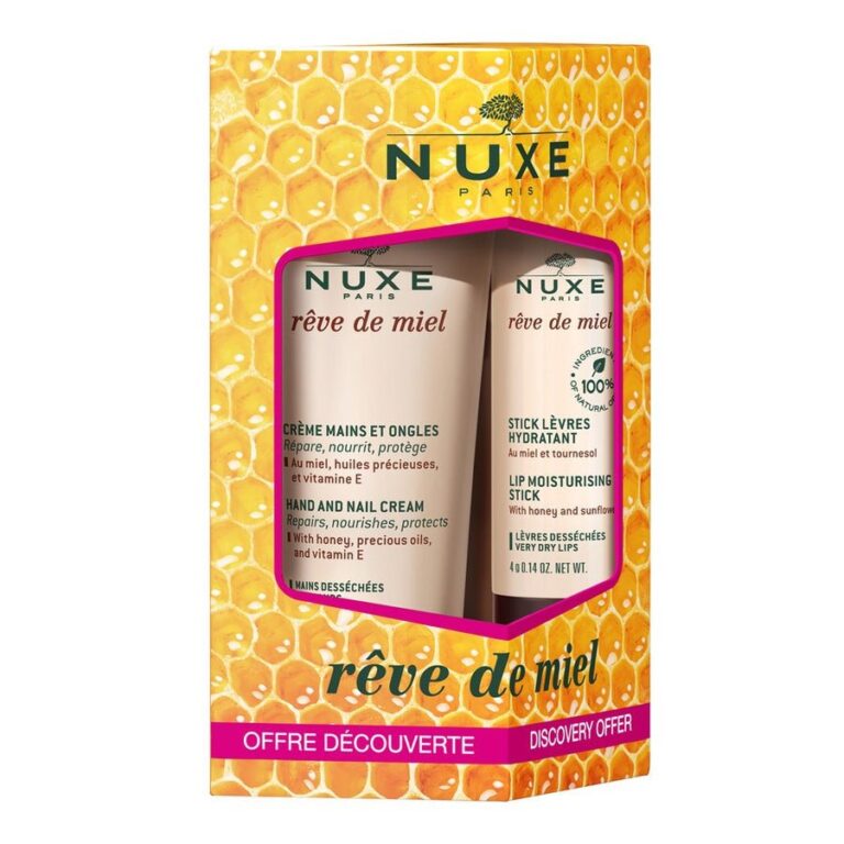 Nuxe Reve De Miel Hand And Nail Cream + Moisturizing Lipstick 30ml (1.01fl oz) - FrenchBeautyHub