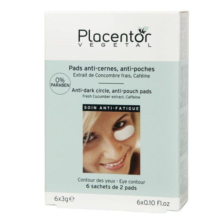Placentor Vegetal Anti - Dark Circles Eye Care Pads with Marine Collagen and Ginkgo Biloba 6 Sachets of 2 Pads - FrenchBeautyHub