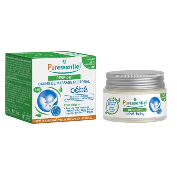Puressentiel Resp Ok® Bioes Baby Chest Massage Balm 30ml (1.01fl oz) - FrenchBeautyHub