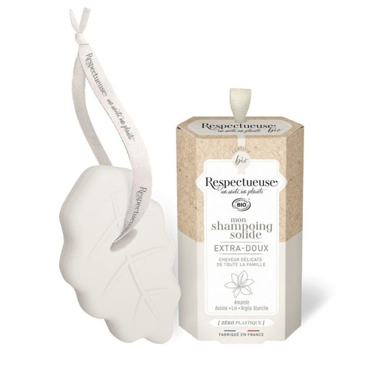 Respectueuse Solide Extra - Mild Organic Shampoo With Almond 75g (2.64 oz) - FrenchBeautyHub