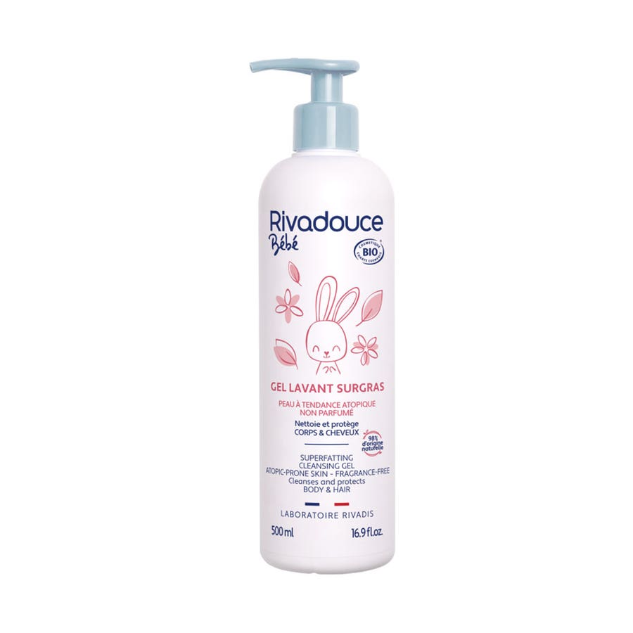 Rivadouce Baby Organic surgras cleansing gel without Perfumes Body & Hair 500ml (16.91fl oz)