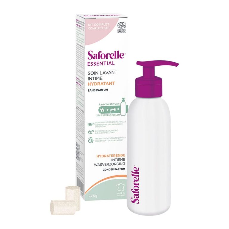 Saforelle Essential Starter Kit Intime Cleansing Care Hydrating to Replenish 1 aluminium bottle + 2 dilution sticks - FrenchBeautyHub