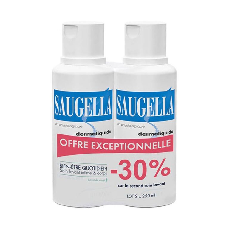 Saugella Dermoliquids Gentle Cleansing Care Intima & Body Cleansing 250ml x2 (8.45fl oz x2) - FrenchBeautyHub