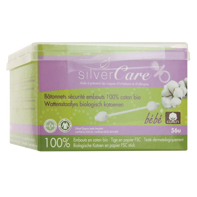 Silver Care Baby Safety cotton buds In Bioes Cotton x60 - FrenchBeautyHub