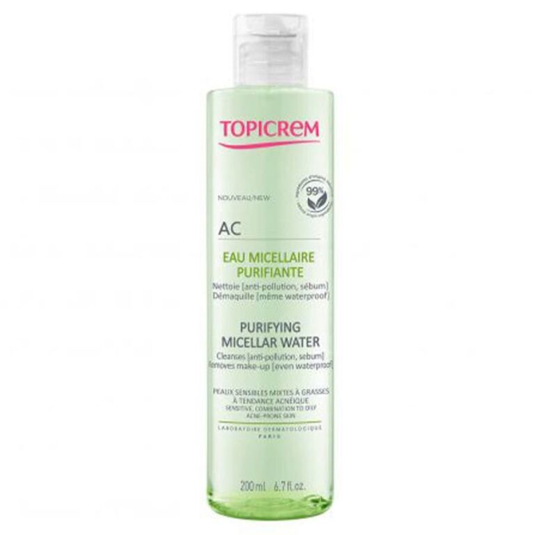 Topicrem AC Purifying Micellar Water for Combination to Oily Acne - Prone Skin 200ml (6.76fl oz) - FrenchBeautyHub