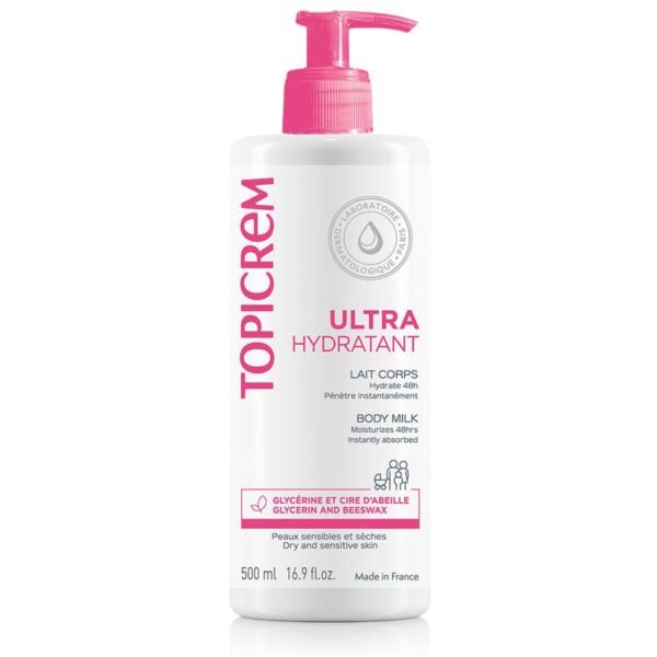 Topicrem Ultra - Hydrating Ultra Moisturizing Body Milk Peaux Sensibles Et Seches 500ml (16.91fl oz) - FrenchBeautyHub