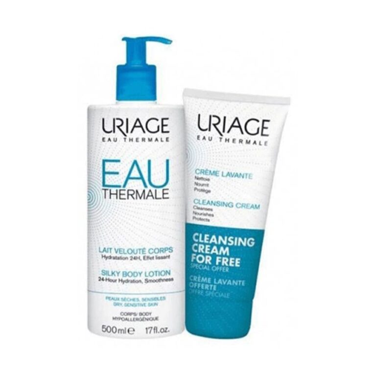 Uriage Thermal water and hydration Velvety Body Milk 24H Hydration Smoothing Effect + Free Cream Wash 500ml (16.90fl oz) - FrenchBeautyHub