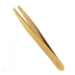 Vitry Prestige Stainless Steel Gold - Plated Tweezers - FrenchBeautyHub